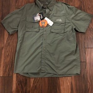 Men’s Natural Gear XL outdoors shirt with SPF 30.